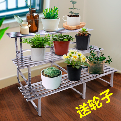 移动简约不锈钢加厚花架厂家直销