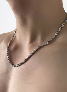 跨境爆款不锈钢龙骨链花篮链男士项链肖邦链diy饰品配件吊坠配链