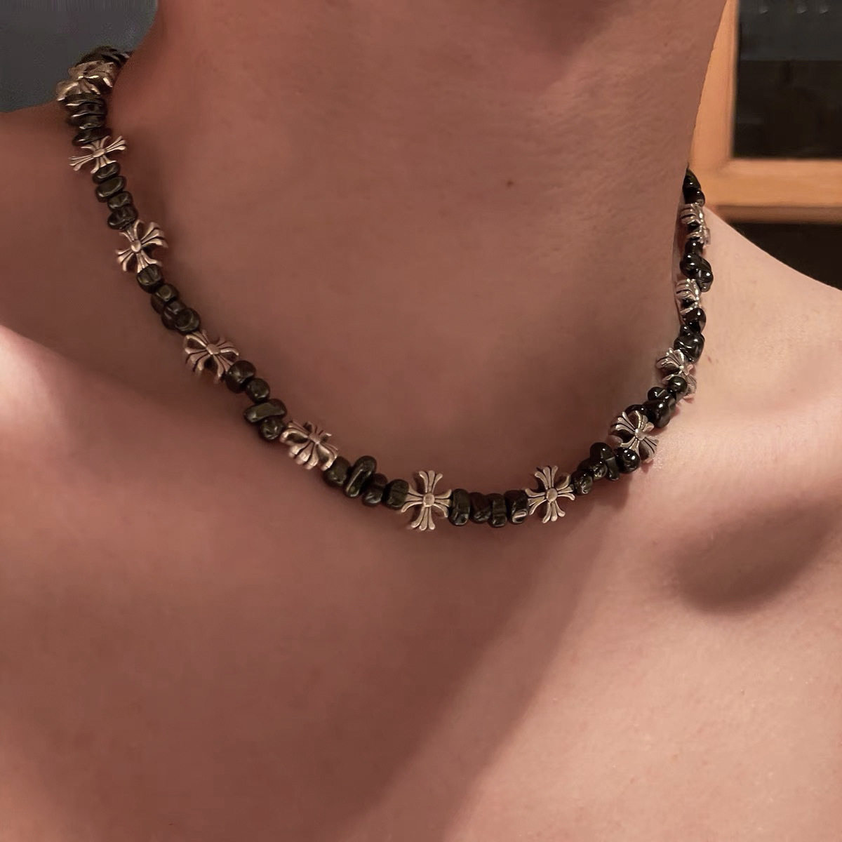 十字花潮牌男锁骨链女小众设计感卫衣项链说唱嘻哈风Hiphop毛衣链,饰品/流行首饰/时尚饰品新,项链,淘宝优惠券,粉丝福利购,淘宝优惠卷