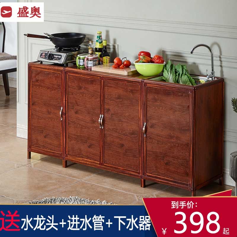 Stainless steel kitchen cupboard simple and easy Stove cabinet Sink cabinet Cupboard Assemble Economics household Waterproof cabinet Glass doorin the Residential furniture , Cabinet , Sideboard  category - from Buy2taobao.com to provide professional Taobao agent buy service