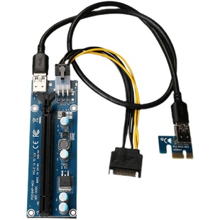 速桥新版显卡转接延长线PCIe 1x转16x扩展USB3.0 pciex1转x16板