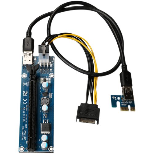 速桥新版显卡转接延长线PCIe 1x转16x扩展USB3.0 pciex1转x16板