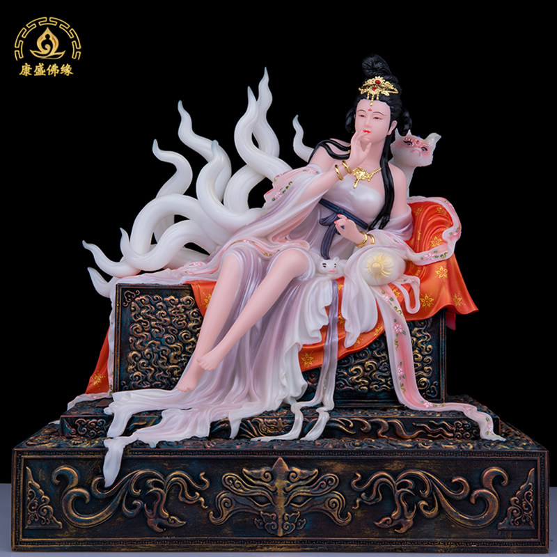 九姑娘神像汉白玉彩绘