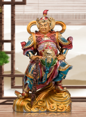 韦陀菩萨像桌面摆件树脂护法