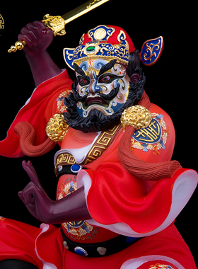 天师钟馗摆件汉白玉赐福护身