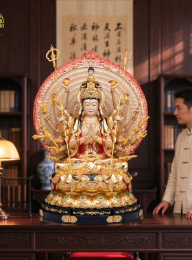 千手观音菩萨树脂供奉摆件