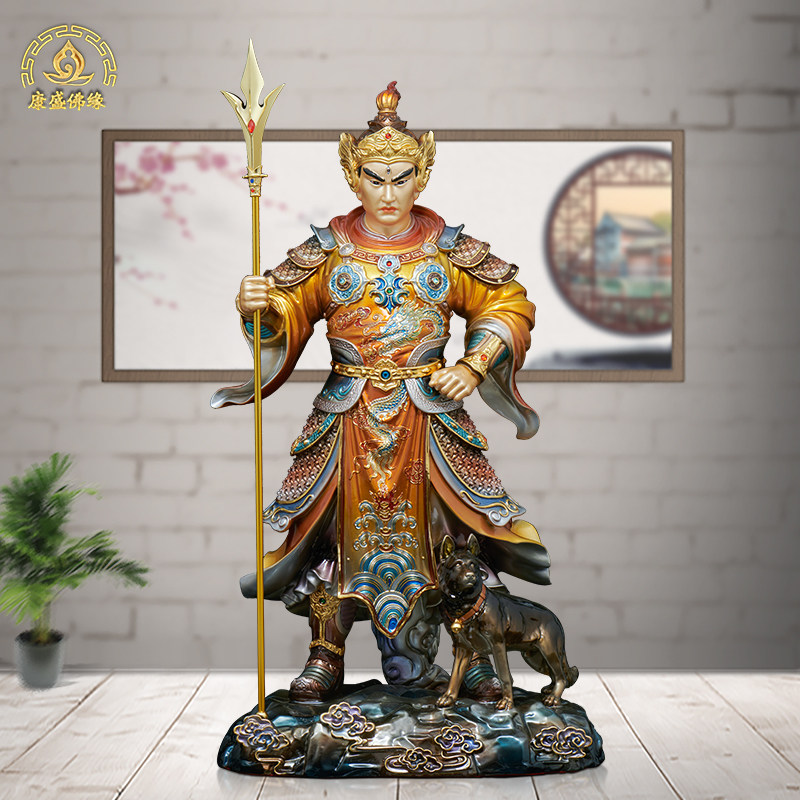 二郎神二郎纯铜神像杨戬清源哮天天神显圣供奉真君将军家用摆件