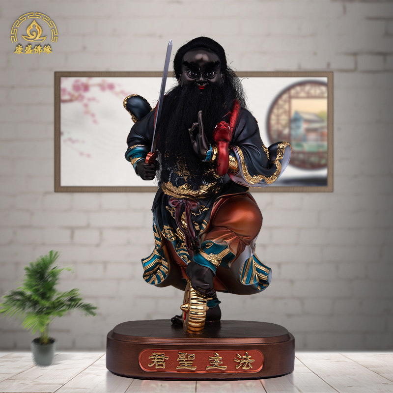 法主公树脂神像金缕彩黑脸主真君张公都天圣君佛像家用供奉摆件