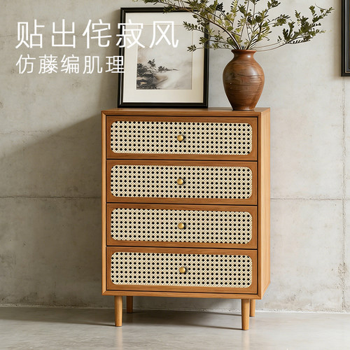 家具柜子翻新装饰贴纸加厚仿藤编防水墙纸卧室衣柜床头柜改造壁纸