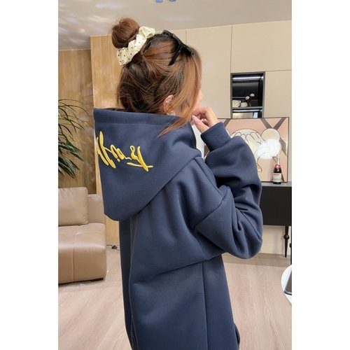 HandSeven美式字母刺绣连帽卫衣