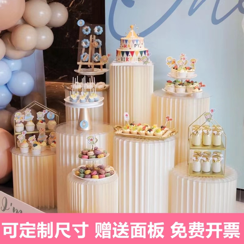 婚庆道具纸质折叠罗马柱橱窗气球派对中岛桌甜品台商品陈列展示台