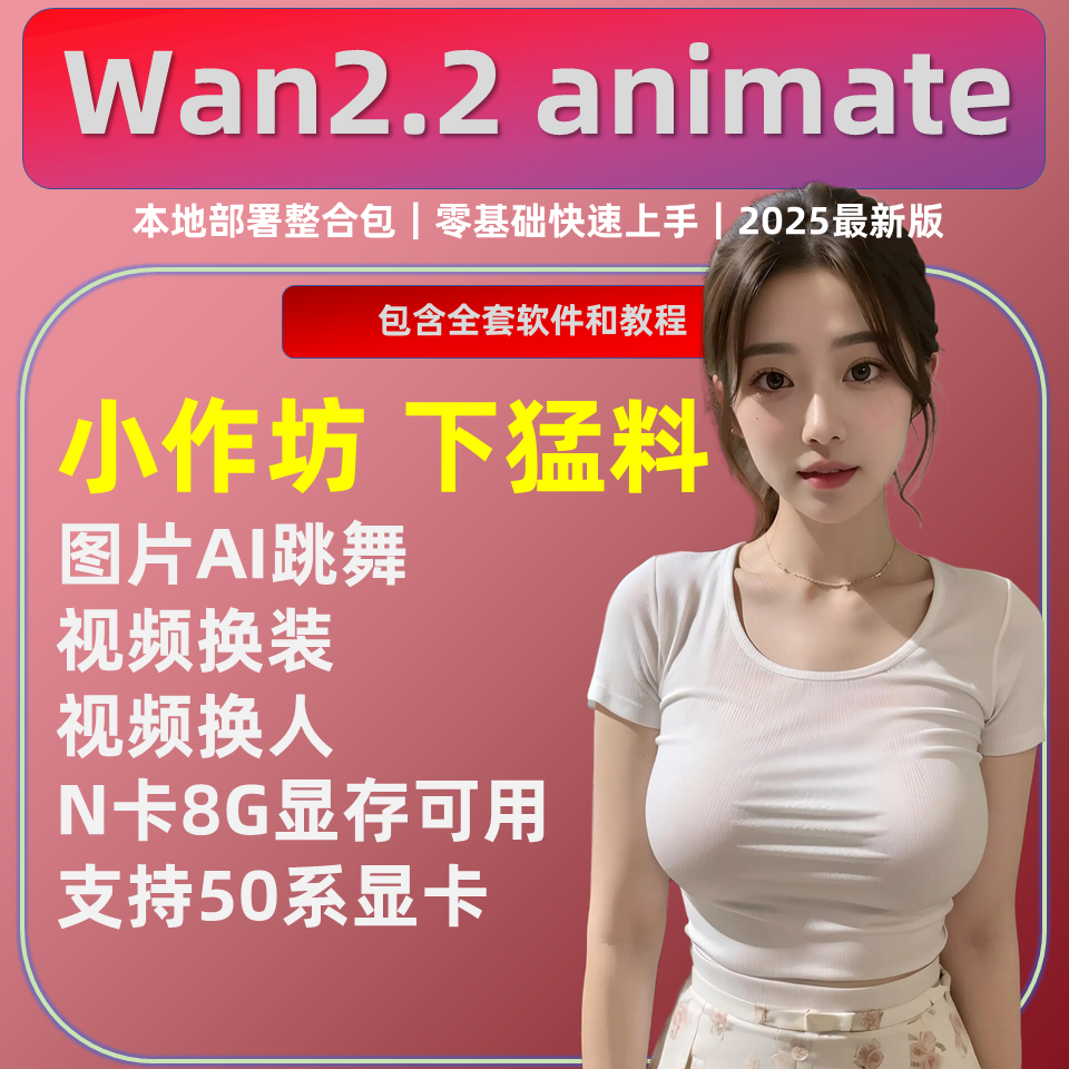 国产开源动漫动物图片跳舞 wan2.2animate  AI视频换装换人制作器