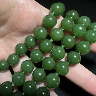 创汇期出口古董首饰中古饰品天然和田玉项链和田碧玉项链阳绿俄碧