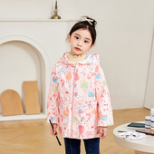 时尚 羽绒服防水罩衣长袖 画画护衣洋气拉链外穿衣 秋冬女童薄款 新款