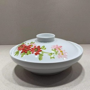 景德镇釉下彩小红花陶瓷餐具家用汤盆甜品碗陶瓷盘手绘菜盘