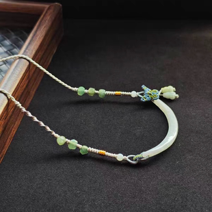 一物一拍翡翠玉衡编绳吊坠项链女款背云锁骨链手工编织国风配饰