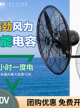 挂壁工业风扇牛角扇摇头牛角扇