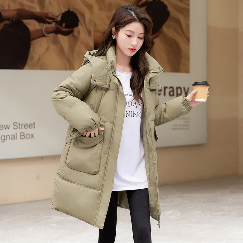 中长款羽绒棉服女2025年冬季新款韩版宽松加厚保暖棉衣外套ing潮