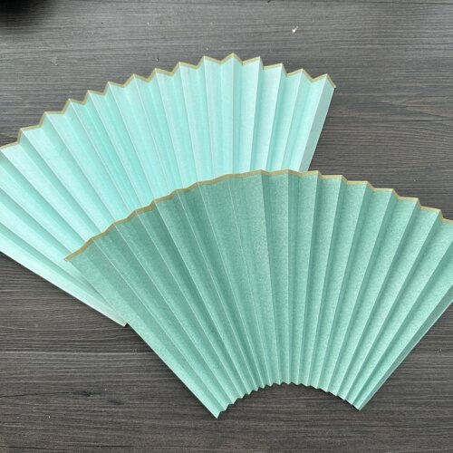 7寸8寸彩色苏工扇面墨绿薄荷绿绢布沿边条DIY扇面无扇骨超薄面