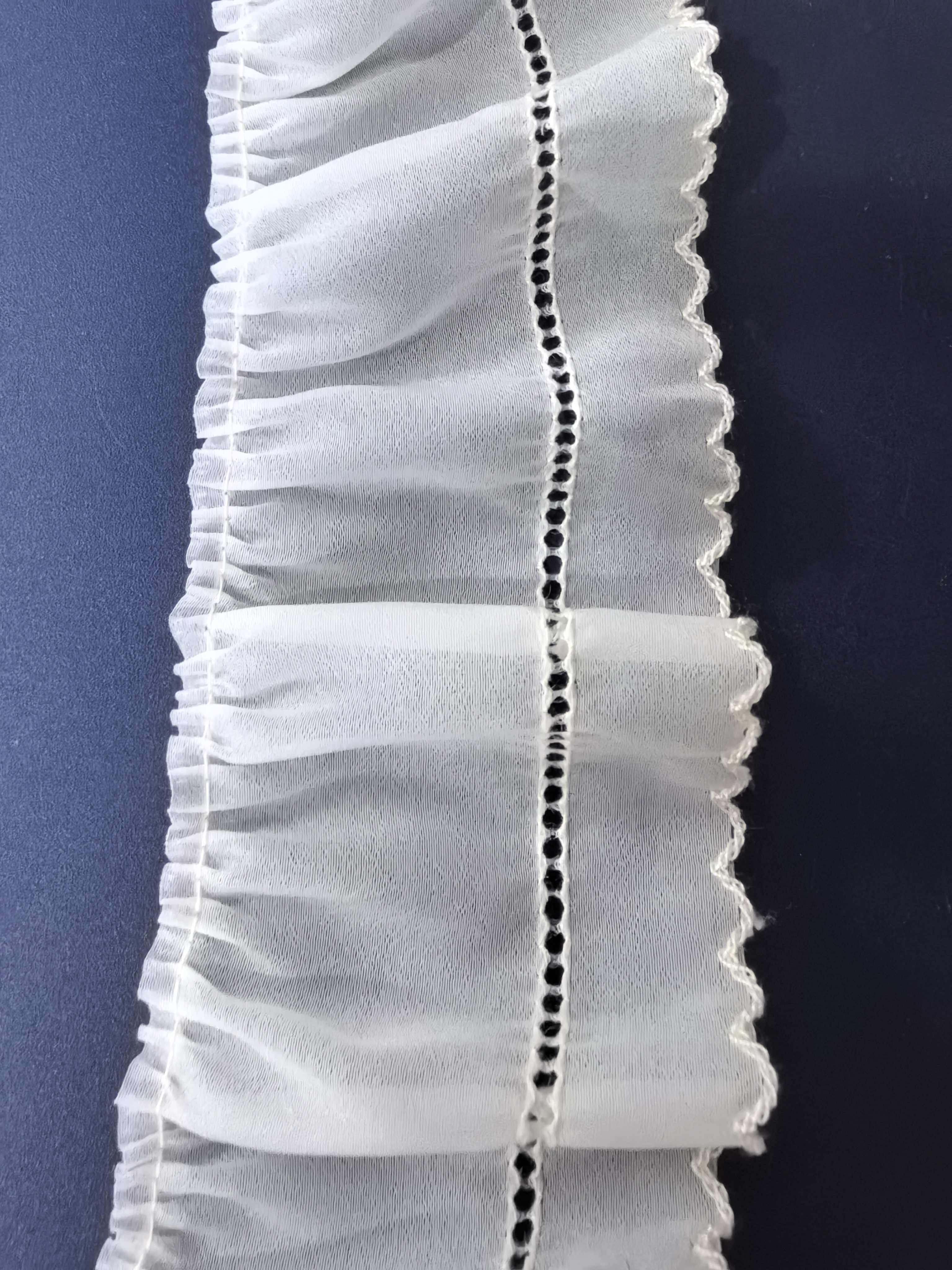7厘米杏色百搭手工DIY装饰沙发褶皱木耳狗牙花边服装辅料女装领口