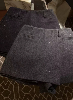 景倩妮韩系满天星百搭裤裙女2025年冬季新款梨形高腰显瘦半身裤裙