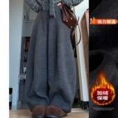 极简气质高级感弯刀休闲裤 加绒显瘦宽松阔腿裤 2025冬季 新款