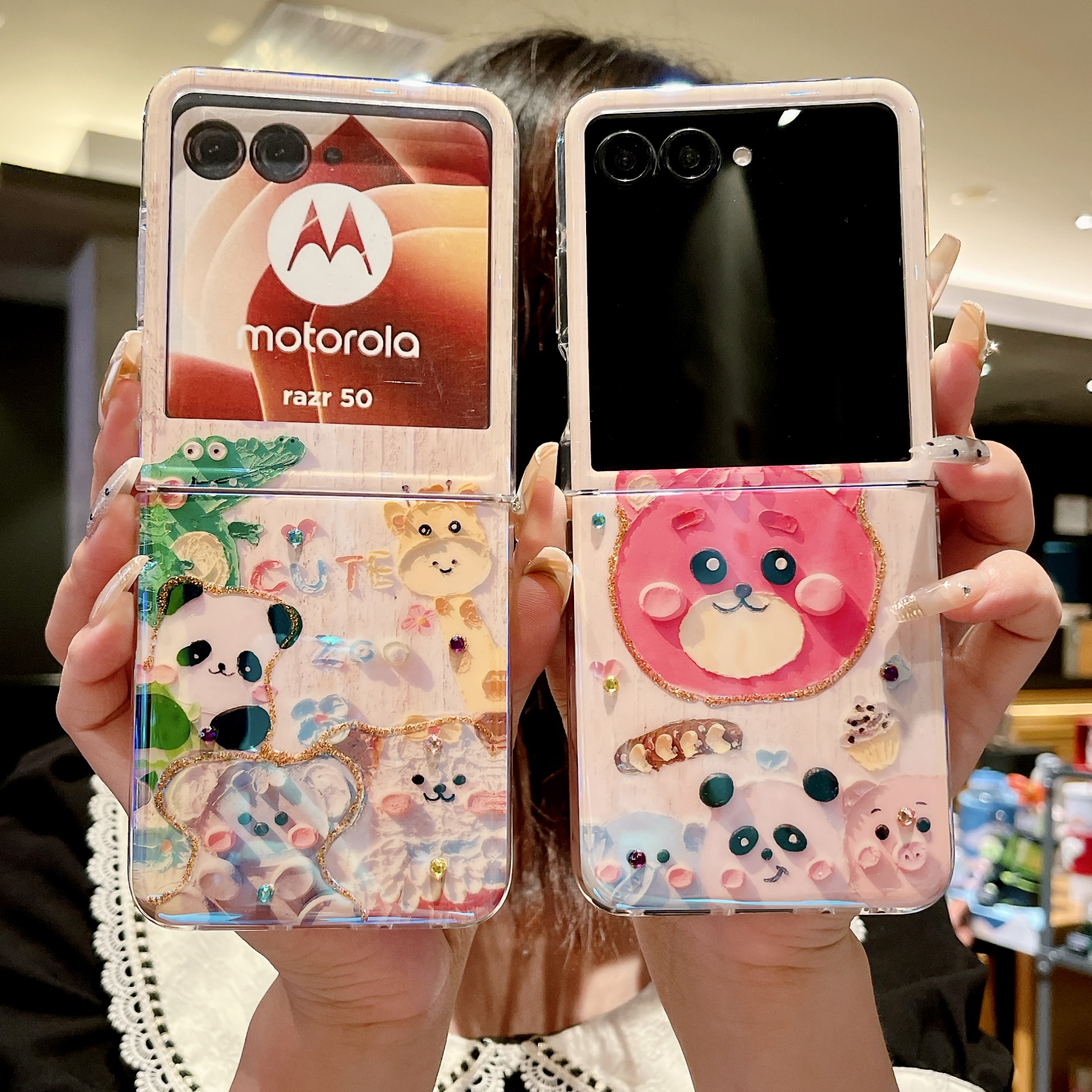 女款折叠屏滴胶适用摩托罗拉奢华