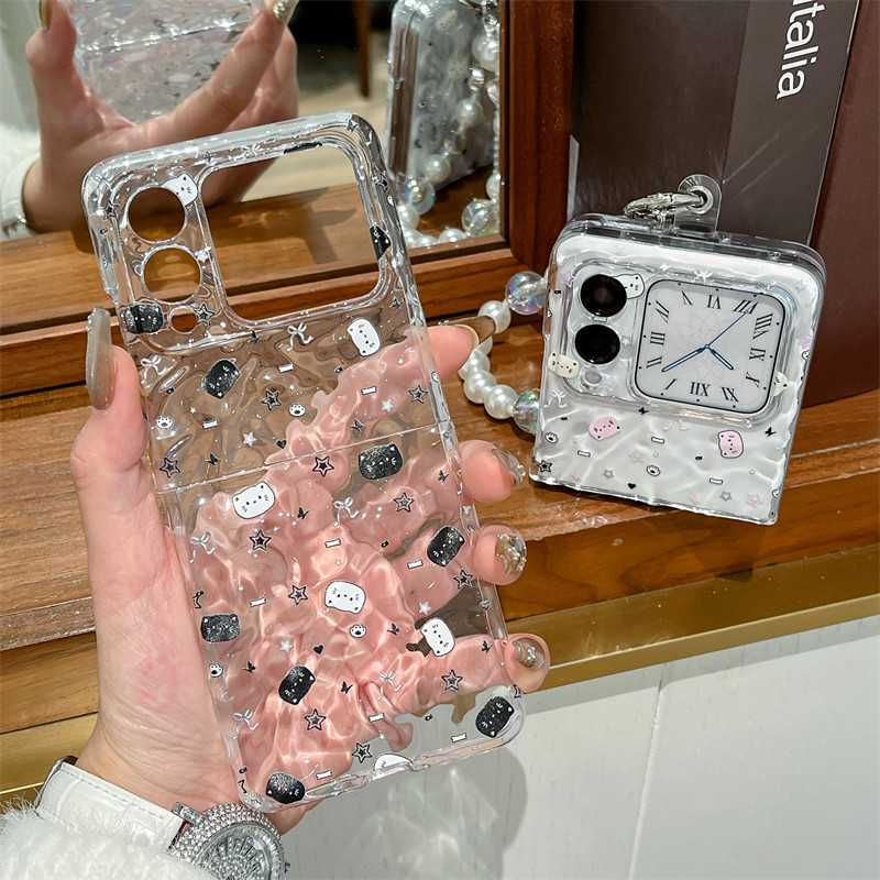 满屏小猫咪适用华为nova Flip手机折叠保护套透明防摔硬壳水波纹novaflip翻盖女可爱女新款卡通简约超薄