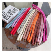 饰百搭文艺韩版 长款 麻花绳编织手机挂绳斜挎挂脖通用彩色手机链装