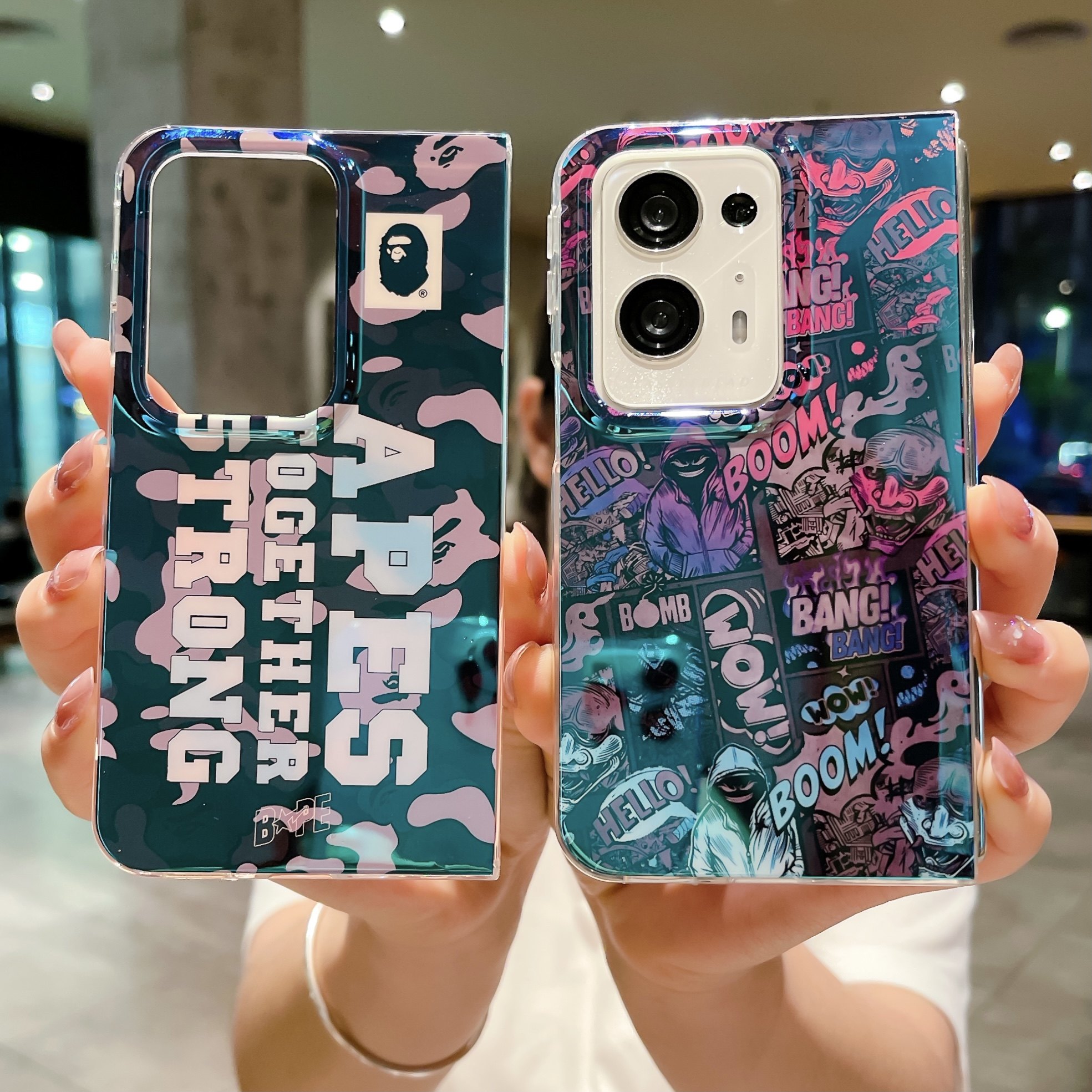 适用OPPO Find N2折叠屏手机壳蓝光个性潮牌欧美英文男款oppofindn2全包硅胶软壳防摔保护套新款炫酷超薄