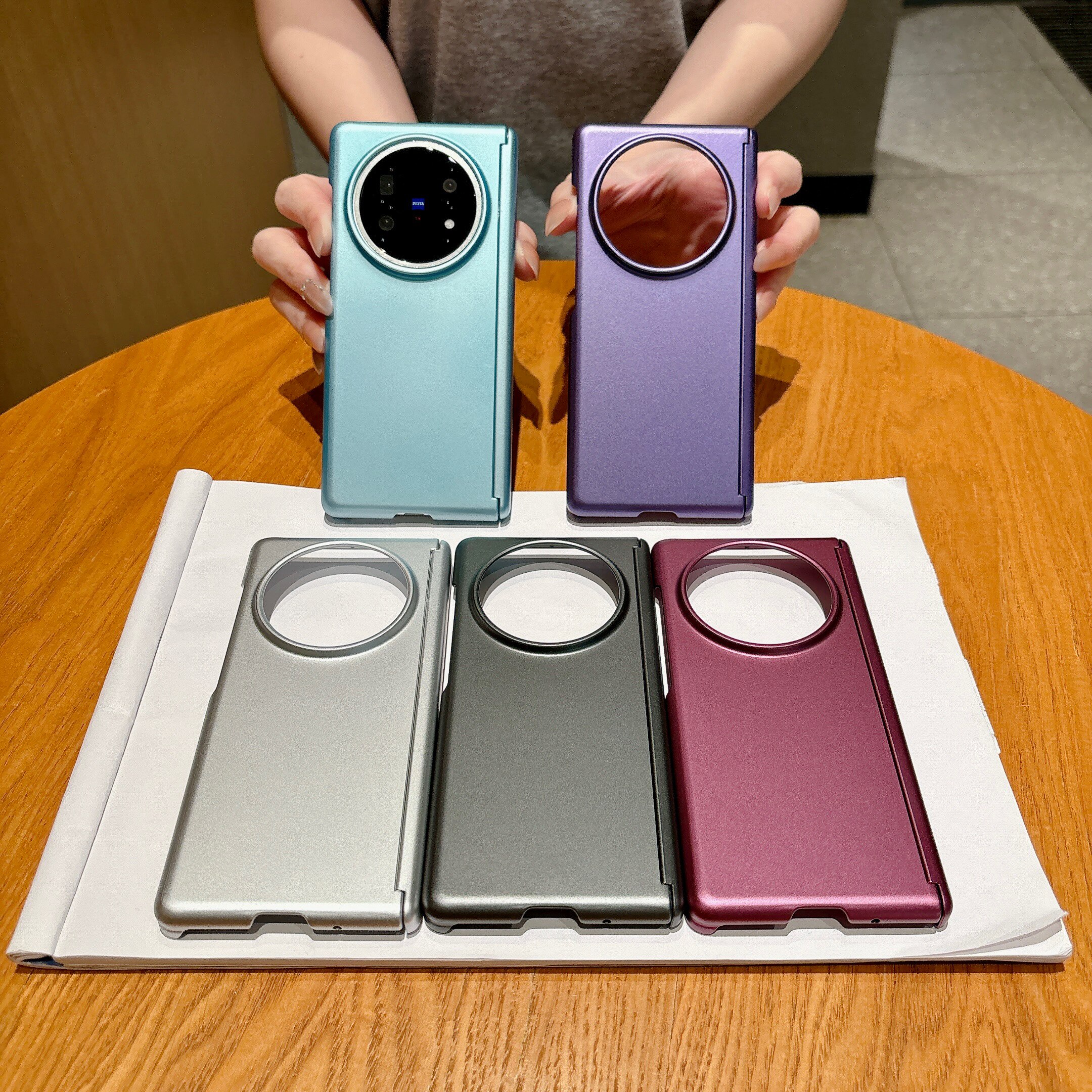 双边中轴保护适用vivo X Fold5折叠屏手机壳金属漆质感xfold3简约纯色高级感男女xfold3pro硬壳保护套防摔