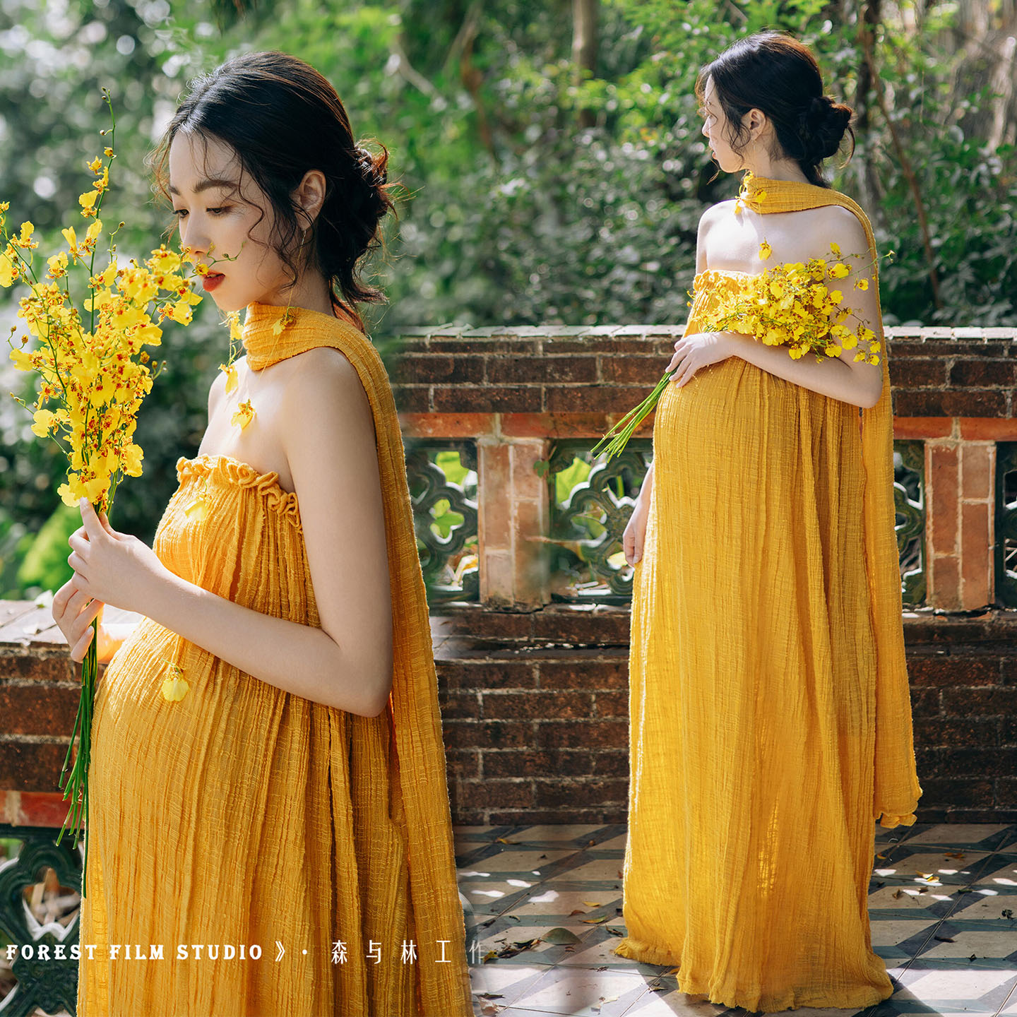 孕妇法式复古油画风拍照摄影服