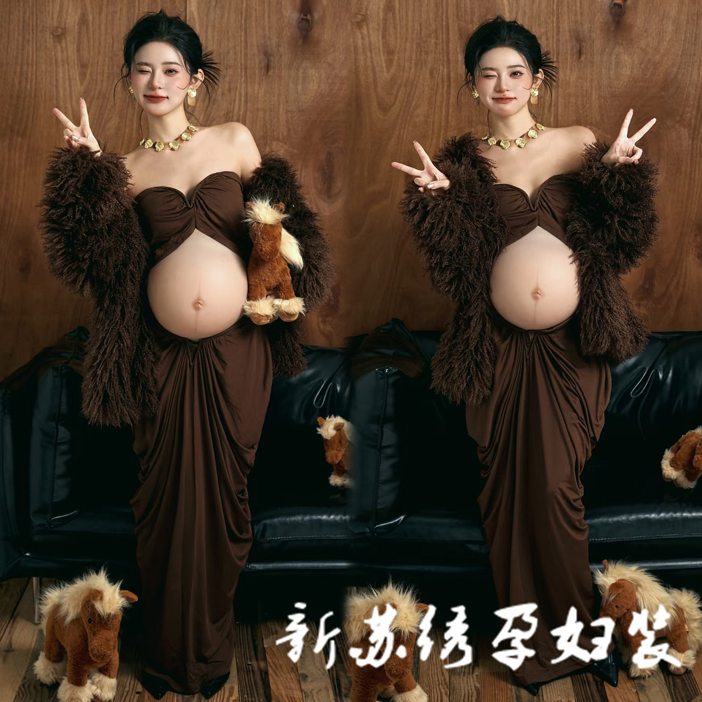 孕妇纯欲秋冬高级感孕妈咪艺术照