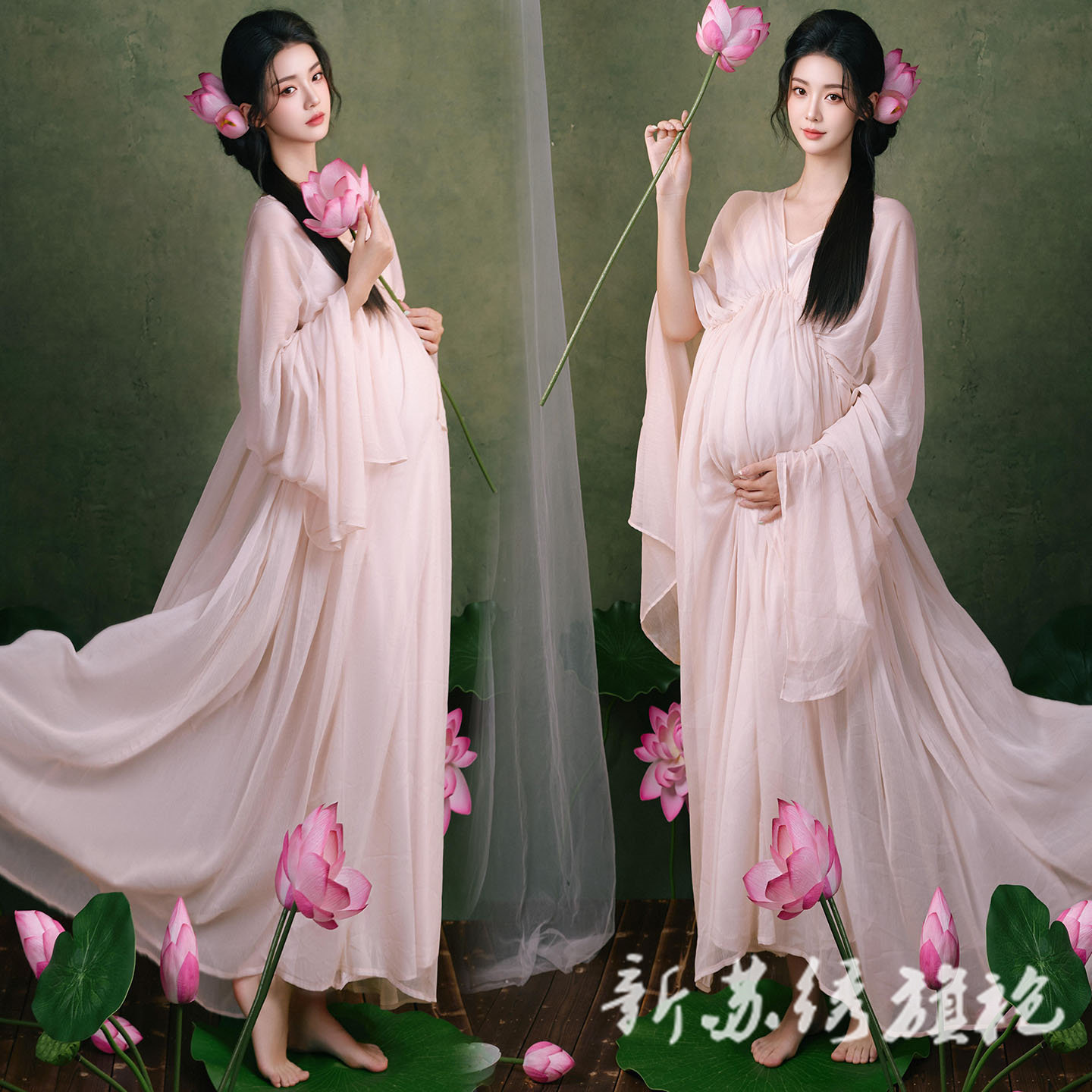 依媚坊早秋中式甜美孕妇写真服