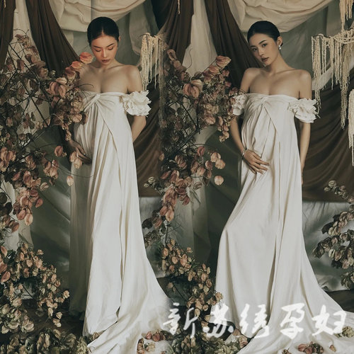 依媚坊法式复古油画风孕妇写真服