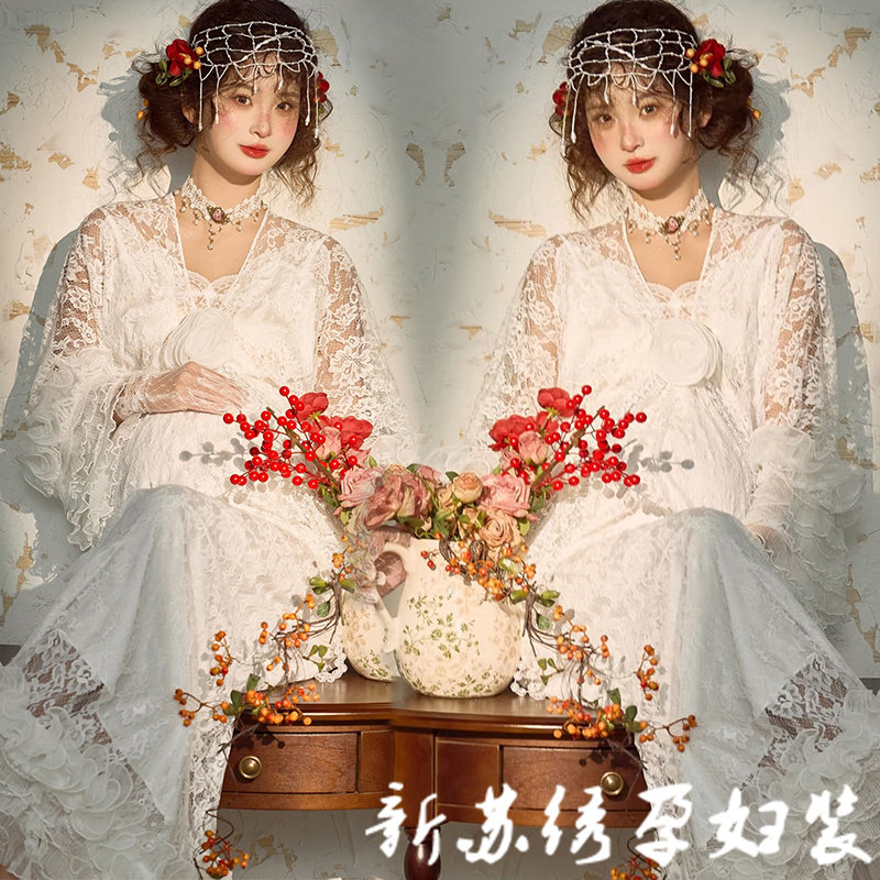 孕妇照服装新款法式复古风
