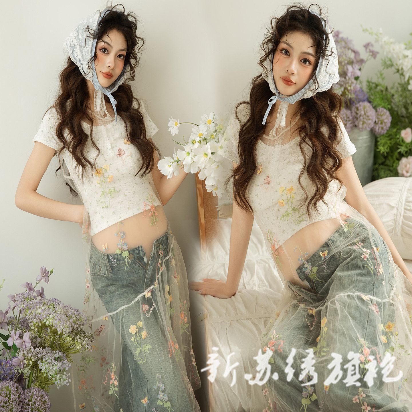 依媚坊早春森系甜美孕妇写真服
