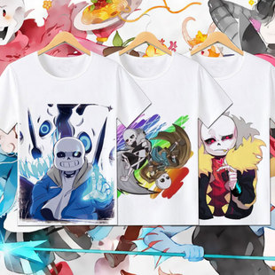 传说之下undertale骷髅兄弟游戏周边短袖T恤动漫二次元衣服夏季