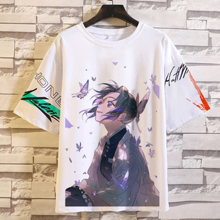 鬼灭之刃短袖t恤灶门炭治郎周边日系衣服宽松五分袖学生青少年潮