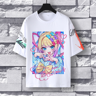 Steam游戏周边主播女孩重度依赖短袖T恤糖糖超天酱二次元衣服夏季