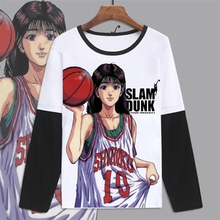 灌篮高手T恤樱木花道流川枫三井寿动漫周边长袖兄弟 情侣装衣服秋