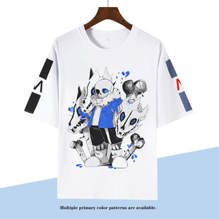 传说之下周边半截袖T恤骷髅兄弟sans游戏undertale夏季短袖衣服潮