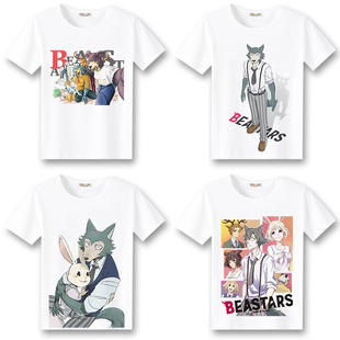 动物狂想曲 BEASTARS 雷格西路易动漫男女短袖T恤宽松休闲衣服cos