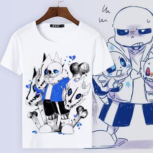 undertale传说之下t恤骷髅兄弟男女周边短袖儿童衣服sans游戏上衣