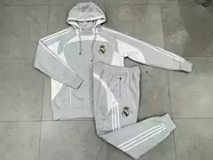 Retro Gray and White Long-Sleeved Football Training Uniform Jersey Sweatshirt Men's 2526 New Style Appearance Warm-Up Sports Team Uniform