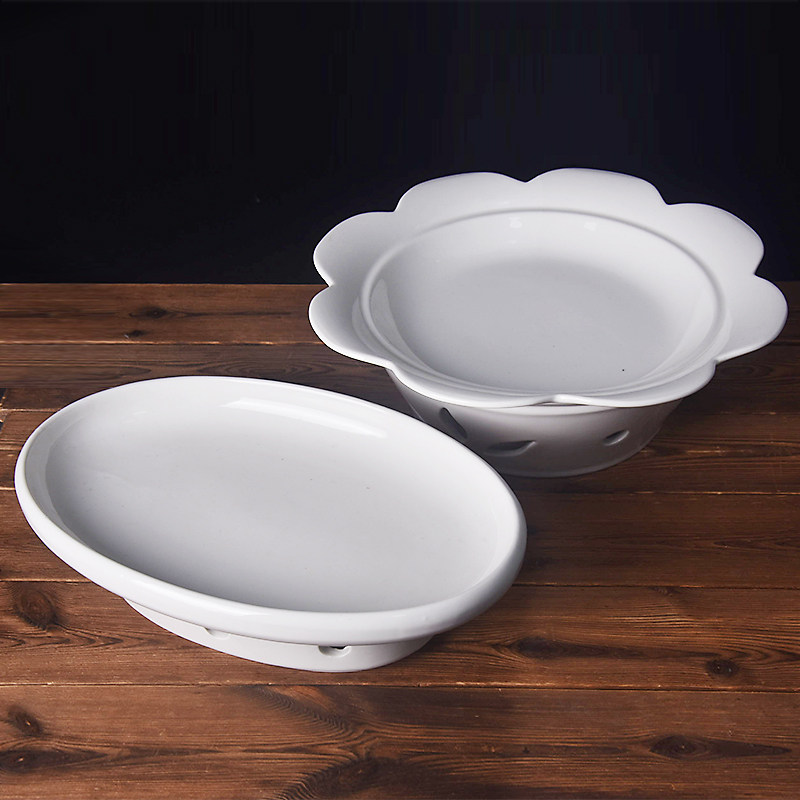 酒精蜡烛加热陶瓷梅花炉家用酒店餐具圆形旦形鱼盘子保温干锅明炉