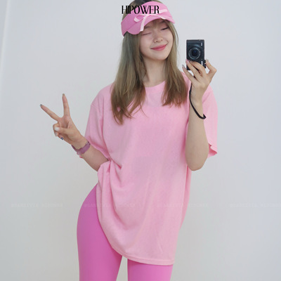 HIPOWER【彩色一夏】运动T恤休闲健身日常轻薄夏季短袖宽松上衣女