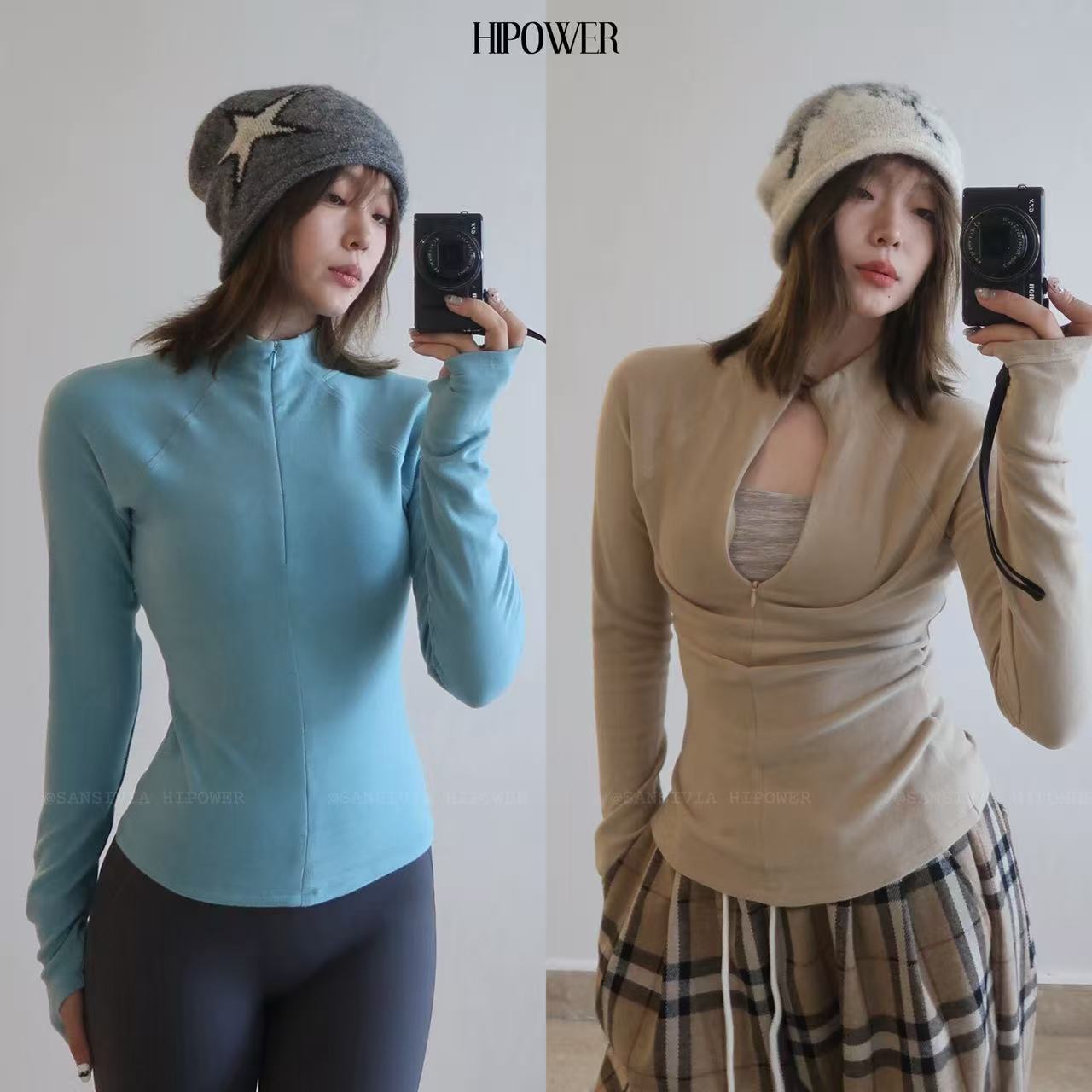 慕斯抗菌双面绒半拉链运动健身保暖长袖T恤秋冬显瘦瑜伽上衣女