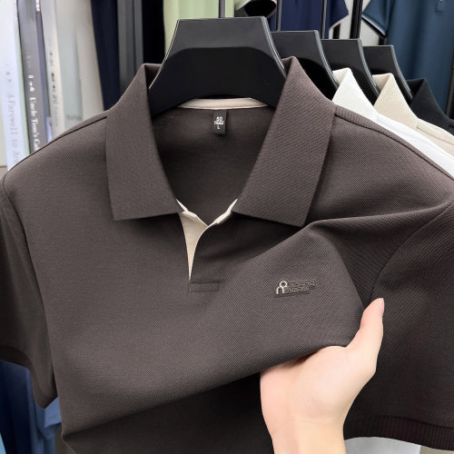 夏季短袖t恤男士新款纯棉翻领POLO衫时尚休闲男装中年爸爸上衣服