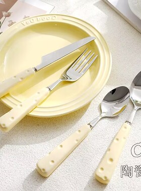 304不锈钢牛排餐高颜值奶酪刀叉勺网红西餐餐具高档可爱家用